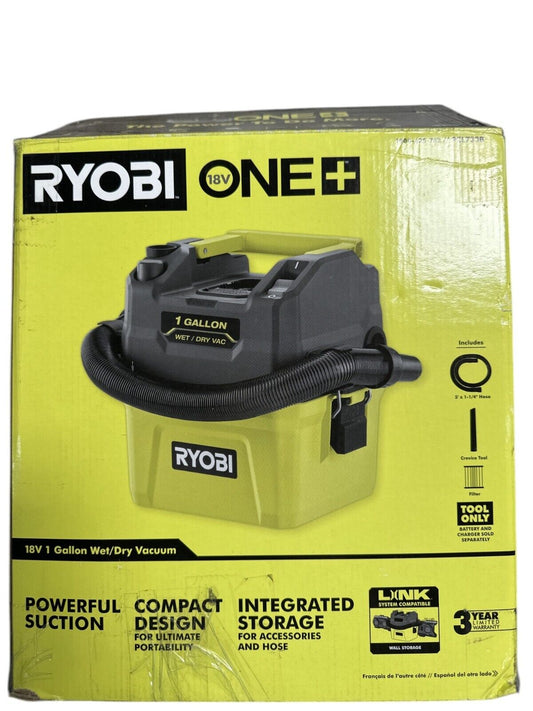 Ryobi PCL733B 18V 1 Gal. Wet/Dry Vacuum (Tool Only)--READ-