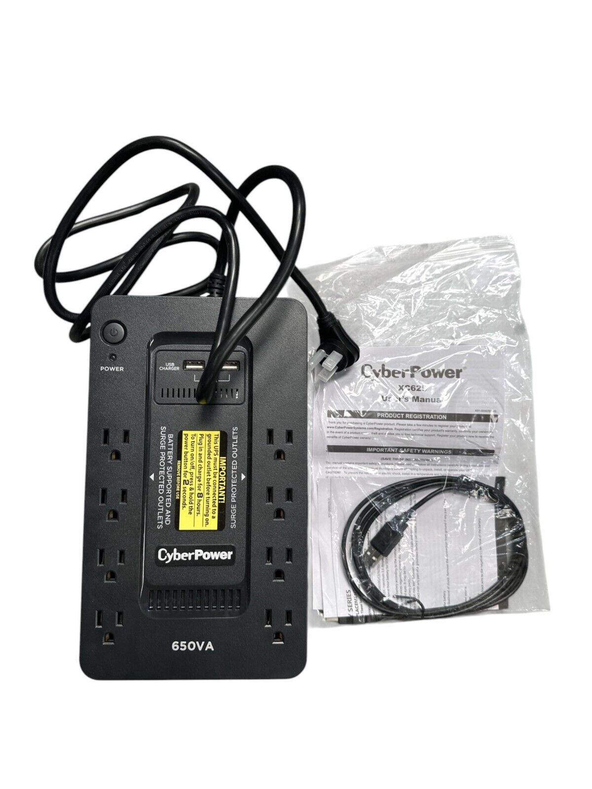 CyberPower SX650U 650VA / 360W UPS with USB cable -OPEN BOX-