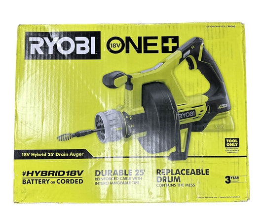 Ryobi P4002 18v ONE+ Hybrid Drain Auger (Tool Only)-MISSING TIP- READ-