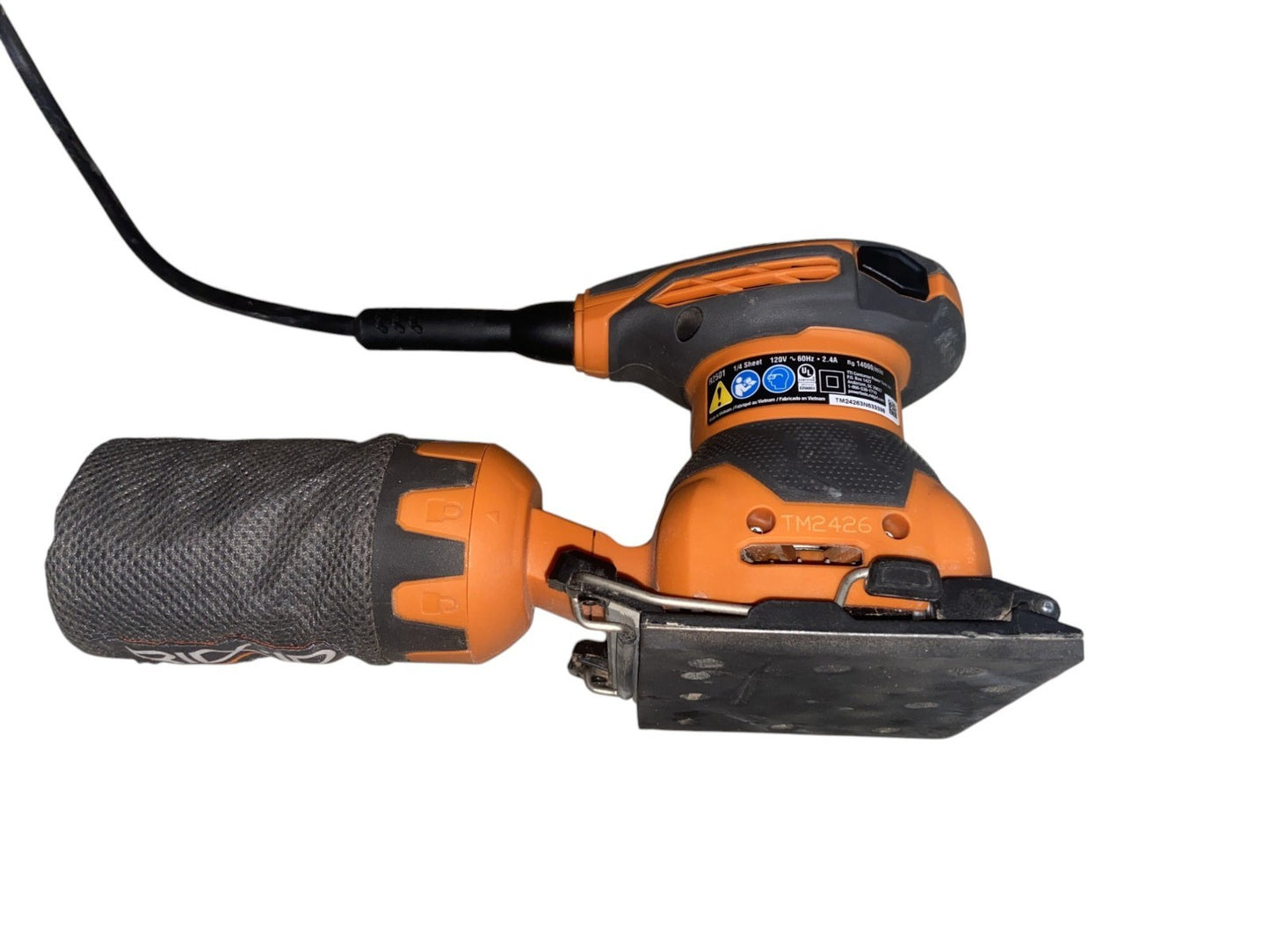 RIDGID 2.4 Amp Corded 1/4 Sheet Sander with AIRGUARD Technology R2501