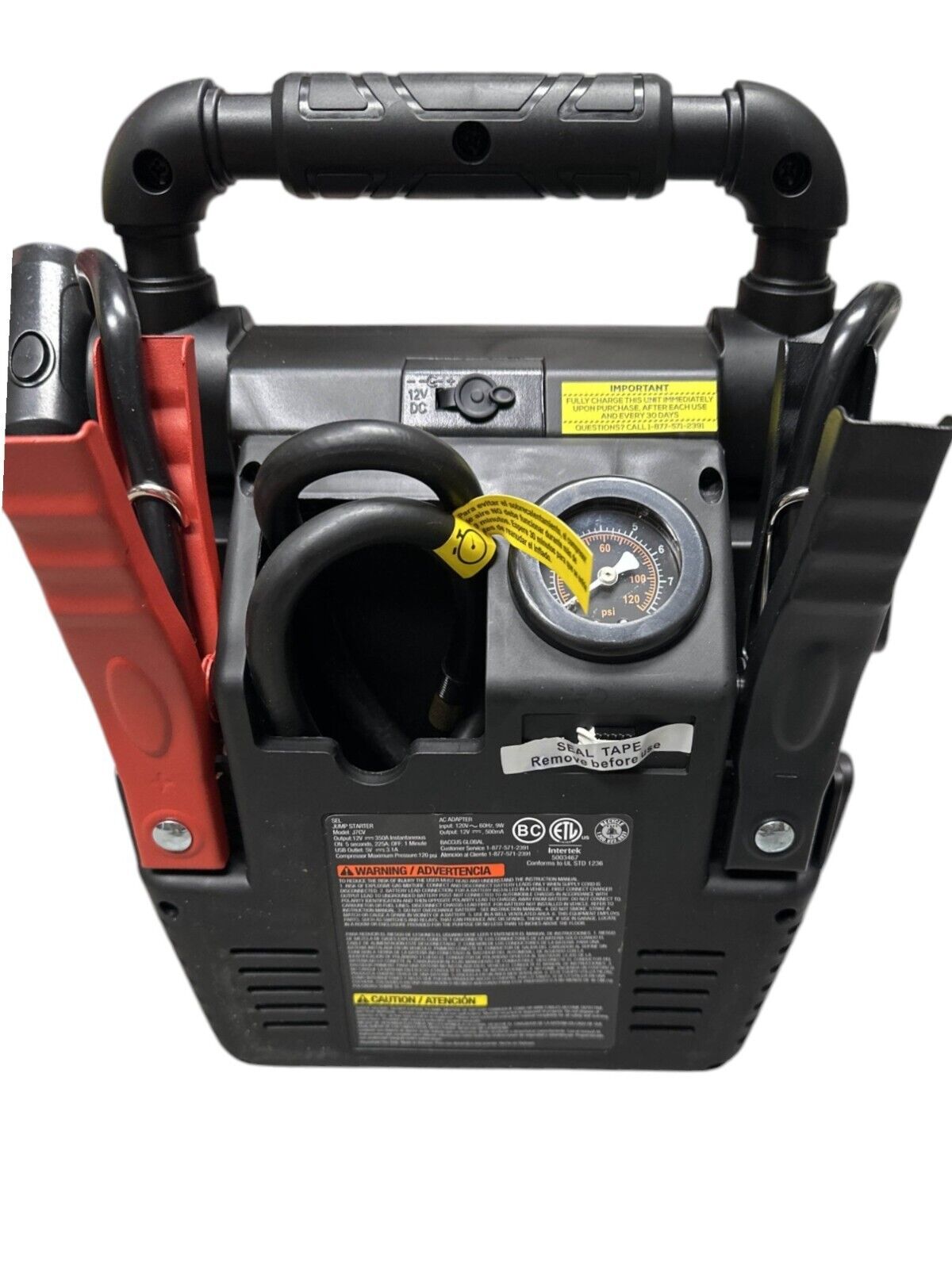 -FOR PARTS-VECTOR J7CV 800Amp Automotive Jump Starter -Portable Power-FOR PARTS-