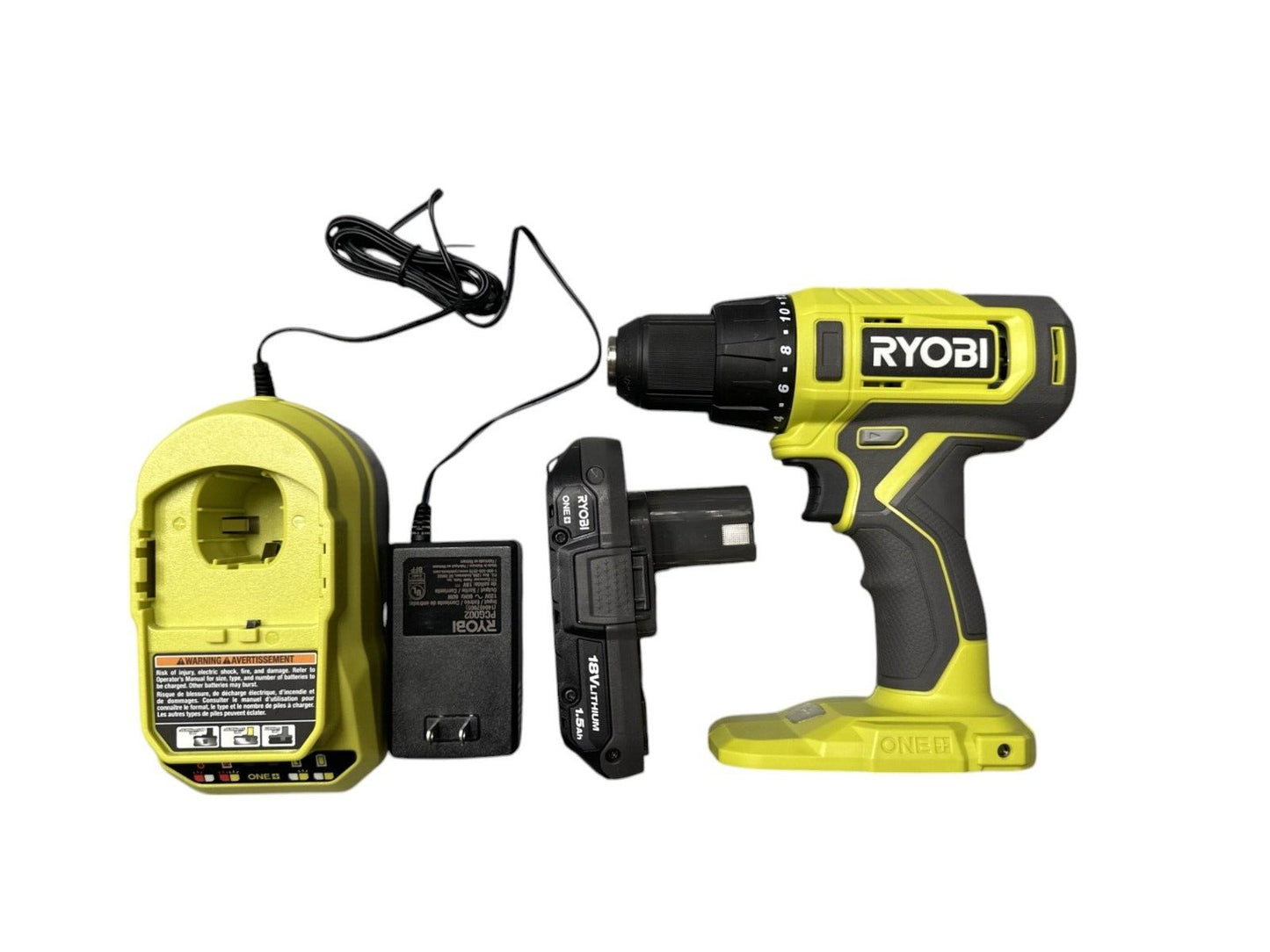 RYOBI 18V PCL206K1 Cordless Drill/Driver Kit w/ 1.5 Ah Battery and Charger