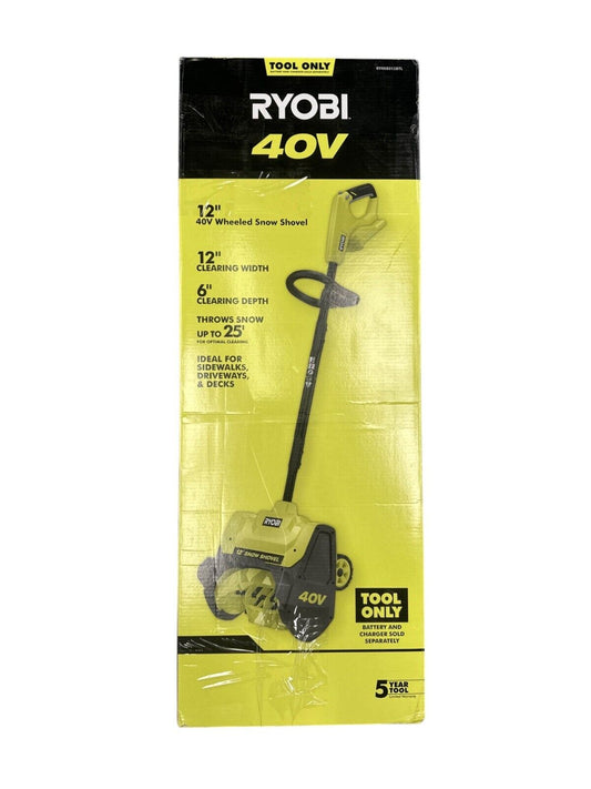 RYOBI 40V Cordless 12" Wheeled Snow Shovel w/ 4Ah Battery & Charger- RY408013