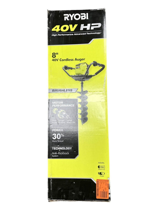RYOBI 40V HP Brushless Cordless Earth Auger 8 in. - RY40710- TOOL ONLY-