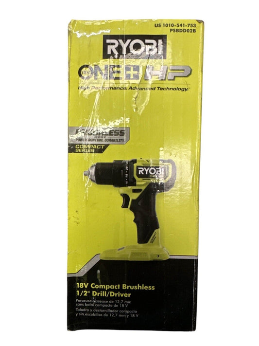 RYOBI PSBDD02K2 1/2" 18v Drill/Driver Kit w/ 2 18v 1.5Ah Batteries & Charger