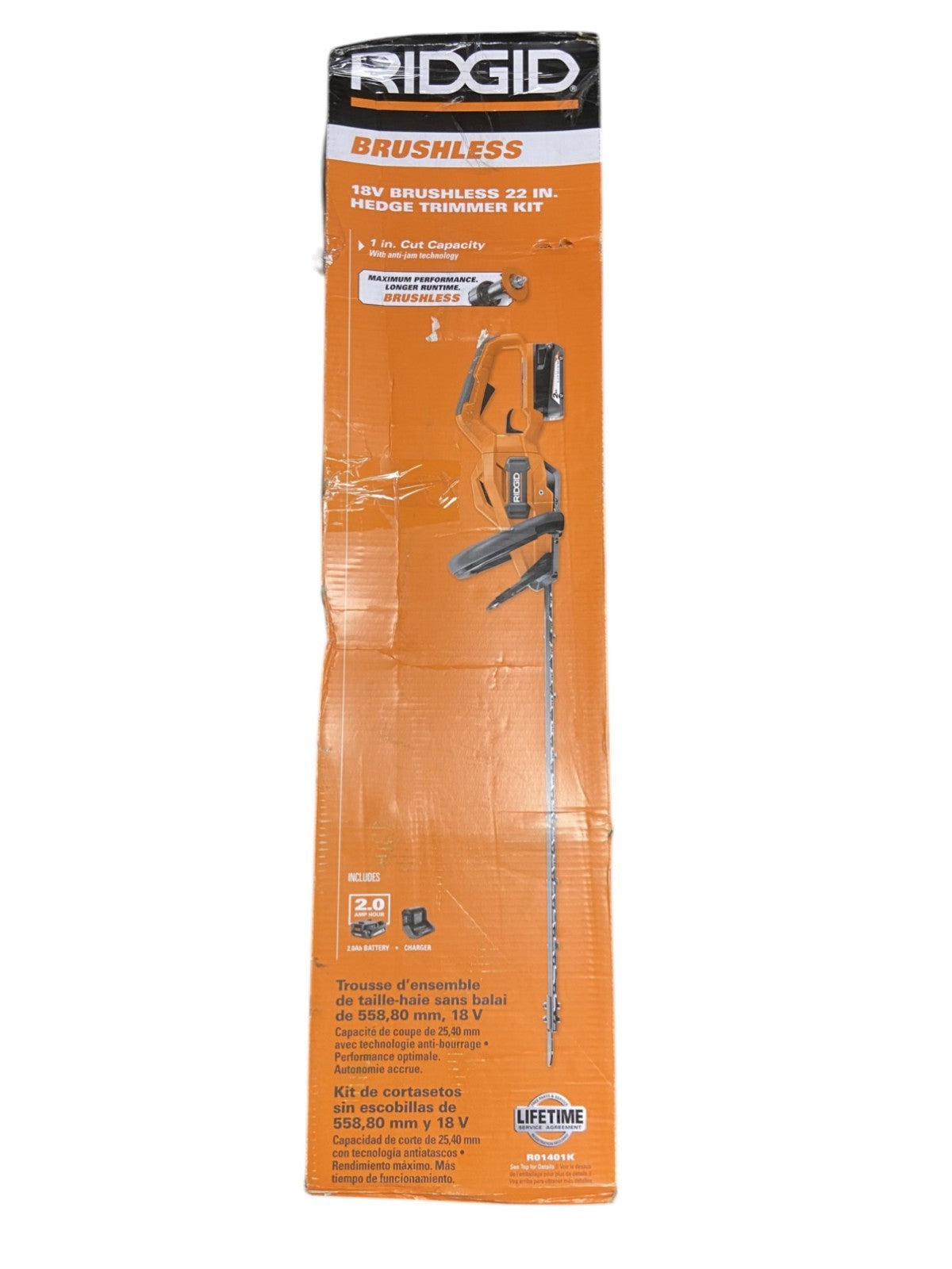 RIDGID R01401B 18V Brushless Cordless Battery 22 in. Hedge Trimmer (Tool Only)