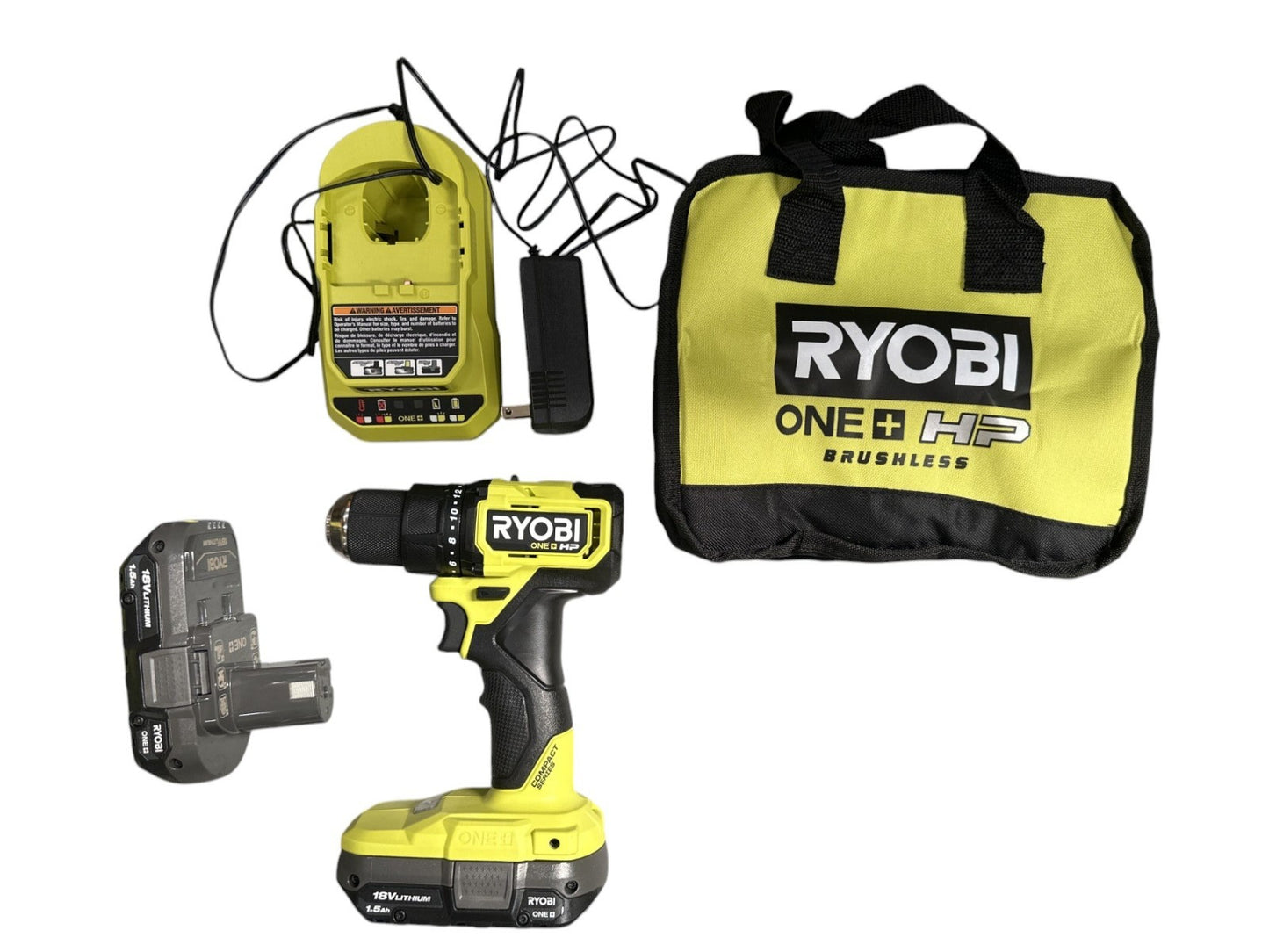 RYOBI PSBDD02K2 1/2" 18v Drill/Driver Kit w/ 2 18v 1.5Ah Batteries & Charger