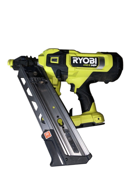 (BROKEN, FOR PARTS) RYOBI PBL350B 18v Brushless AirStrike 30° Framing Nailer