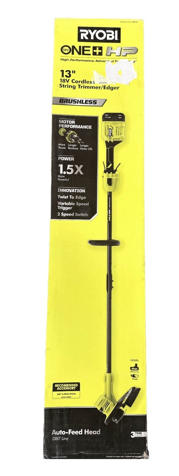 RYOBI ONE+ HP 13" 18V Brushless Cordless String Trimmer - P20120-READ-