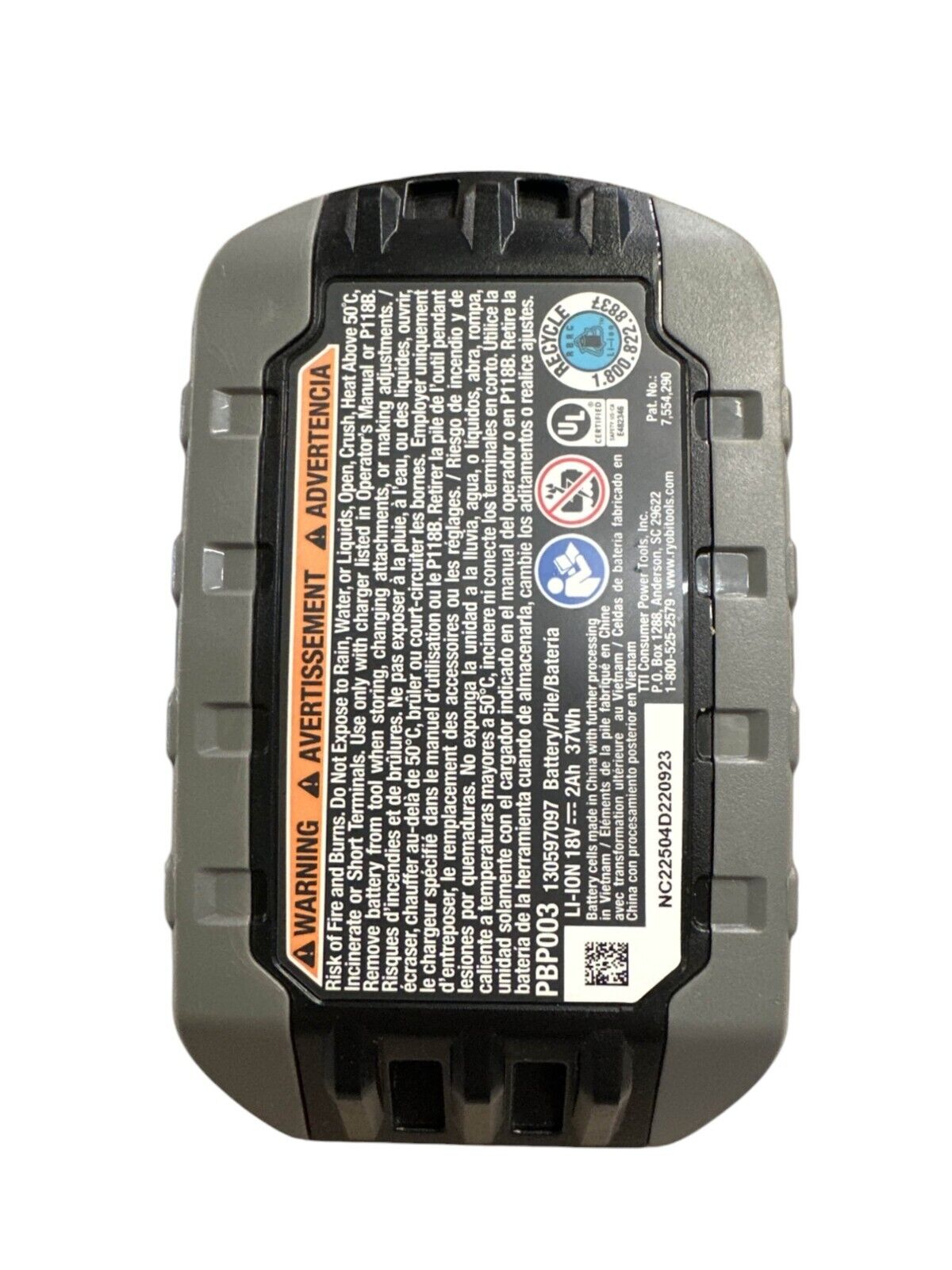 RYOBI PBP003 2Ah 18V Lithium-ion High Performance Battery-OPEN BOX-