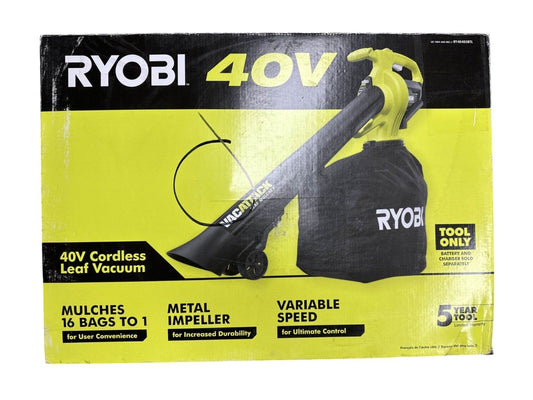 Ryobi RY40405BTL 40V Cordless Leaf Mulcher (Tool Only)-BROKEN TUBE CLAMPS-