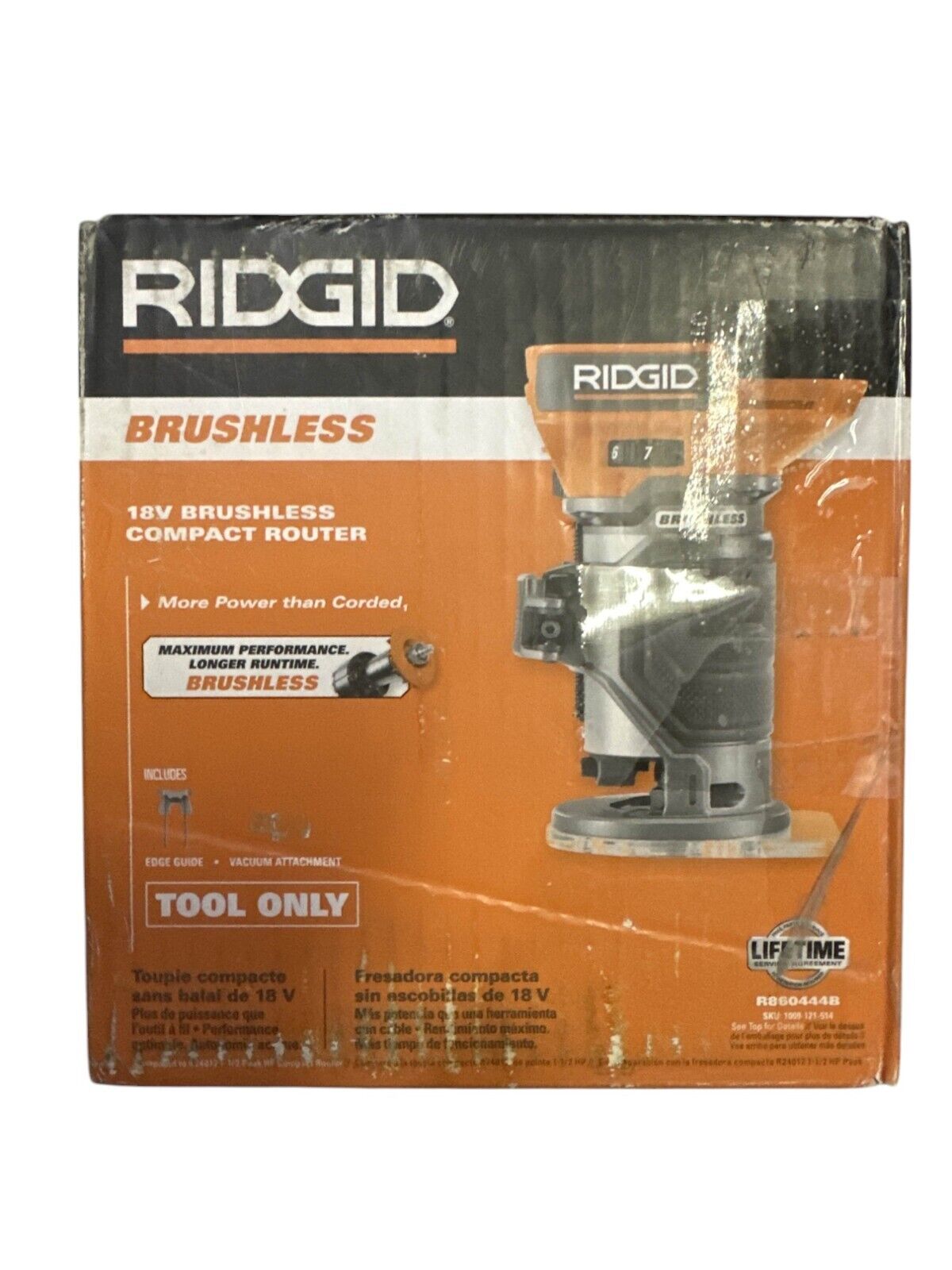 RIDGID R860444B 18v Brushless Cordless Compact Router -Tool Only-