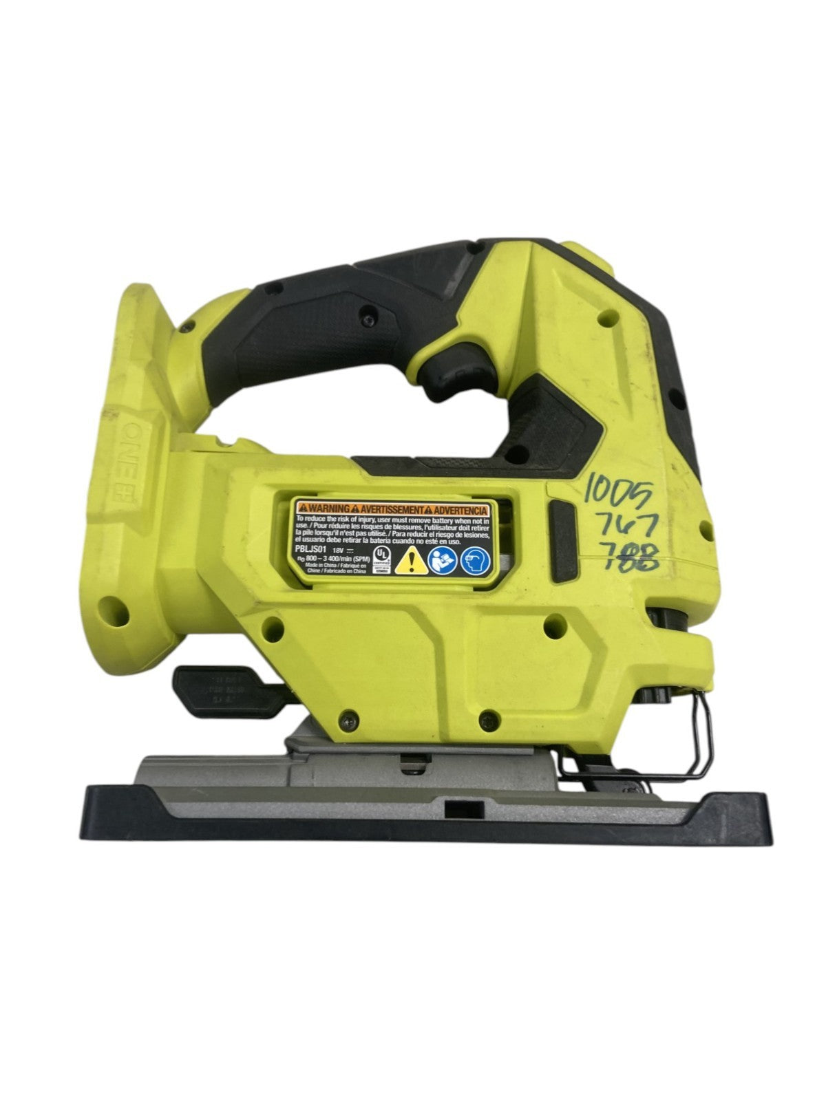 RYOBI 18V ONE+ HP Brushless Jig Saw (Tool-Only) - NO BLADE / WRITING ON TOOL