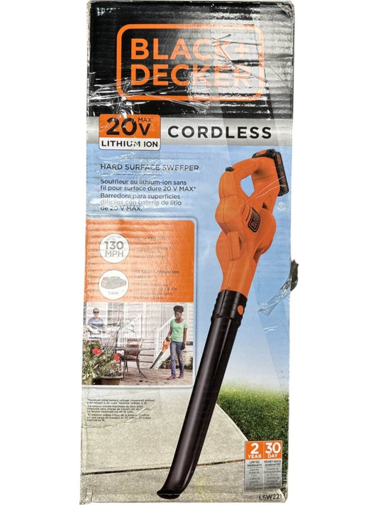BLACK+DECKER 20V Cordless Sweeper w/ Battery & Charger - LSW221