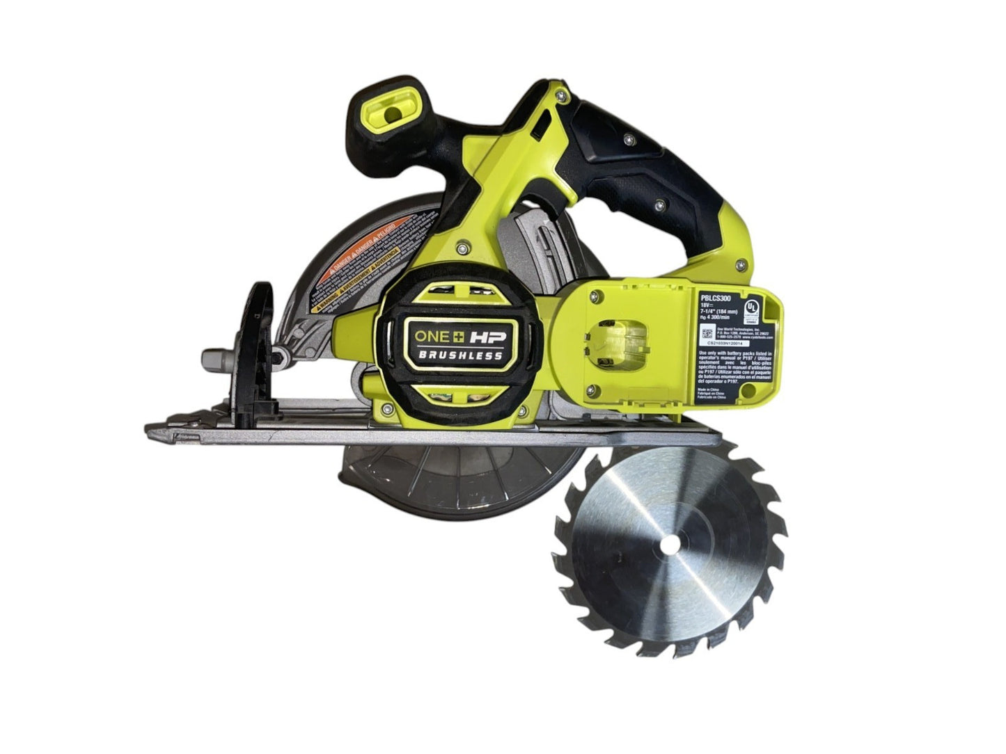 RYOBI HP 18V Brushless 7-1/4" Circular Saw (Tool Only) PBLCS300B - NO DUST CHUTE