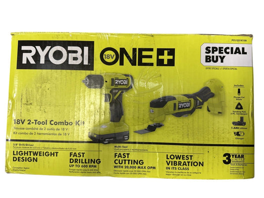 Ryobi PCL1221K1SB 18v 2-Tool Cordless Multi-Tool & 3/8" Drill w/ Battery/Charger
