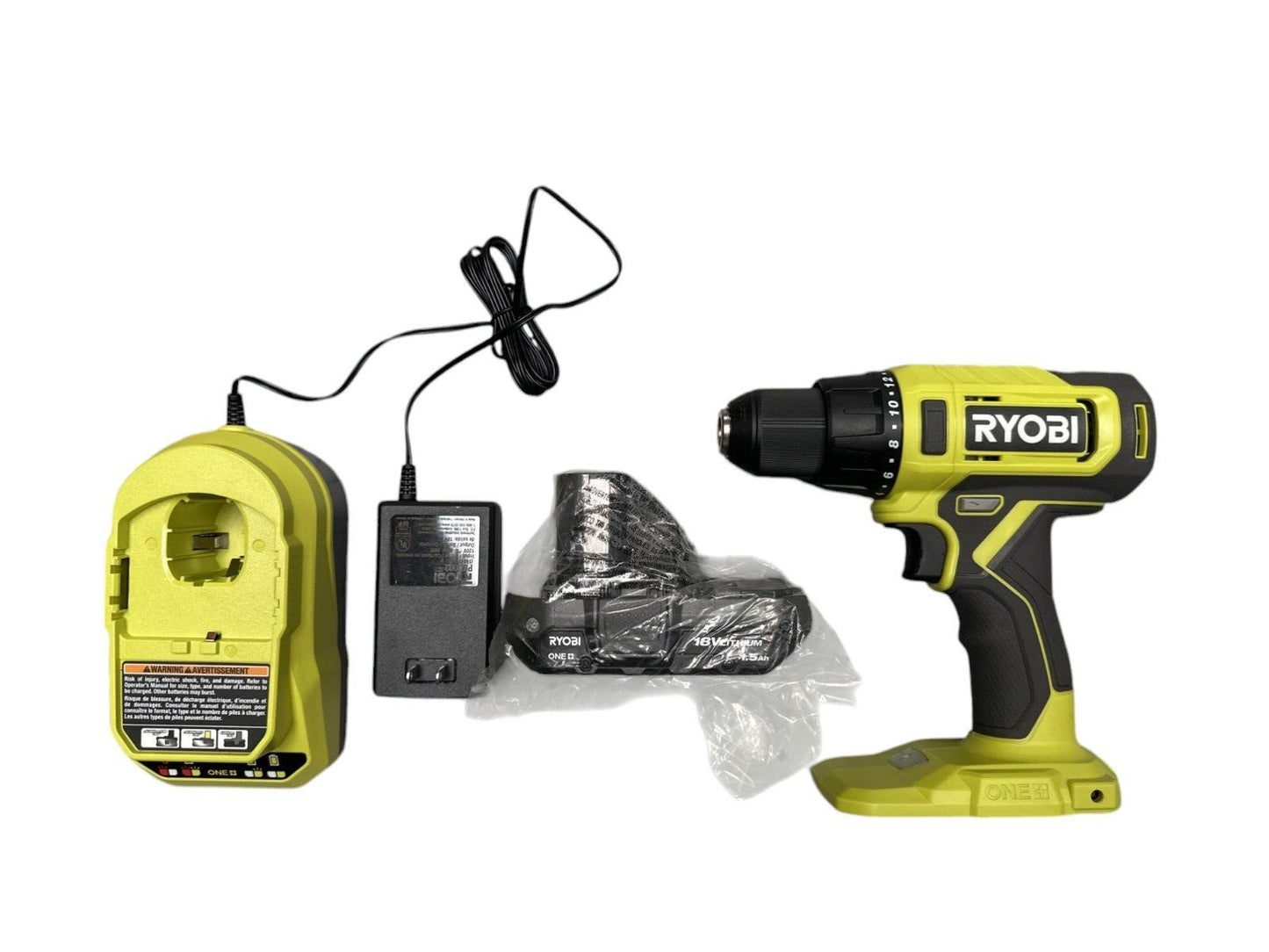 RYOBI 18v PCL206K1 Cordless Drill/Driver Kit w/ 1.5 Ah Battery & Charger