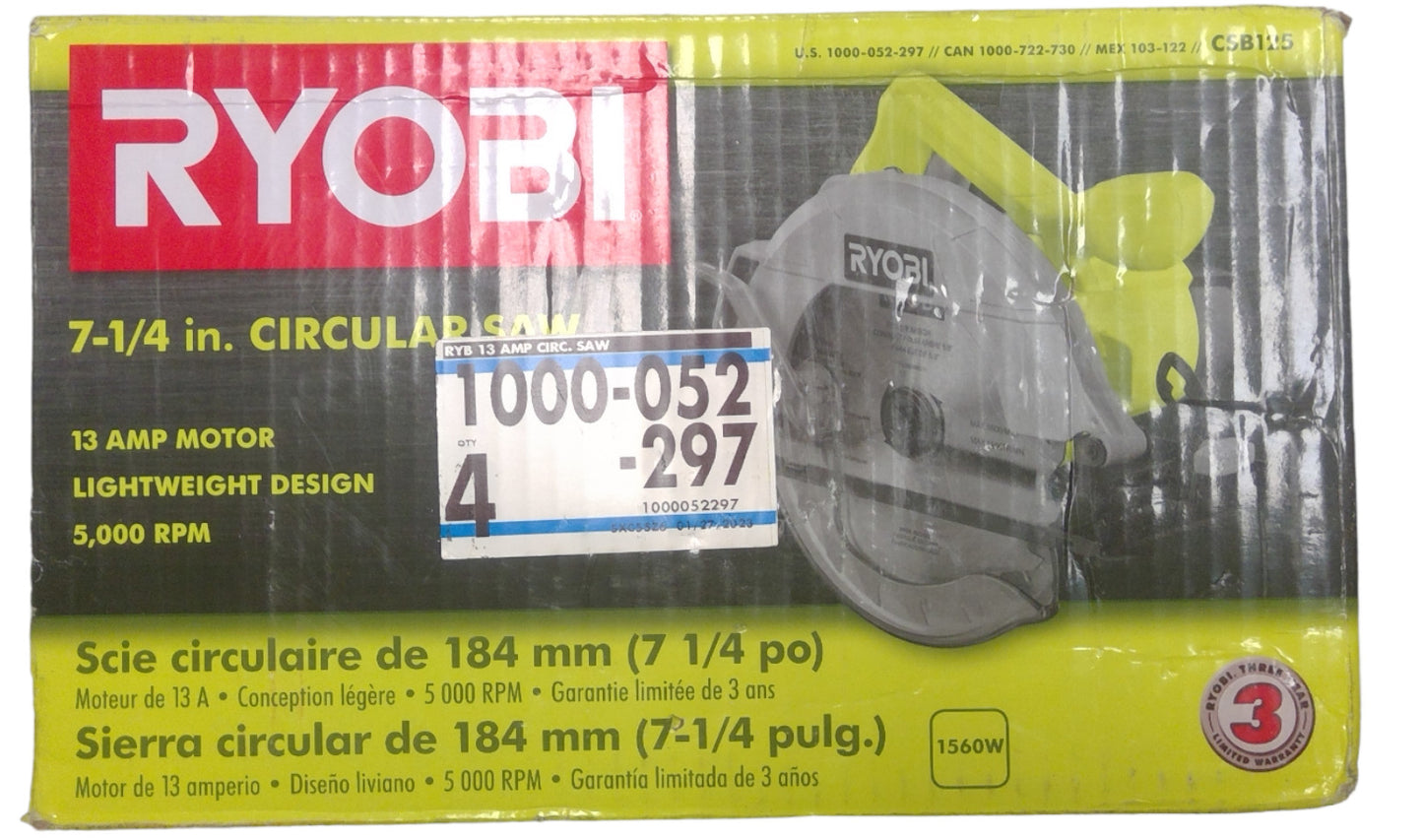 RYOBI CSB125 13-Amp 7-1/4 in. Circular Saw -OPEN BOX--