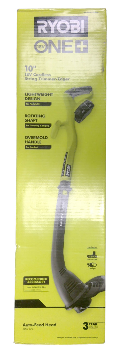 Ryobi 10" 18V Cordless Electric String Trimmer / Edger (Tool Only)