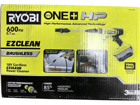 RYOBI ONE+ HP 18V Brushless EZClean 600 PSI Cordless Cold Water Power --READ---