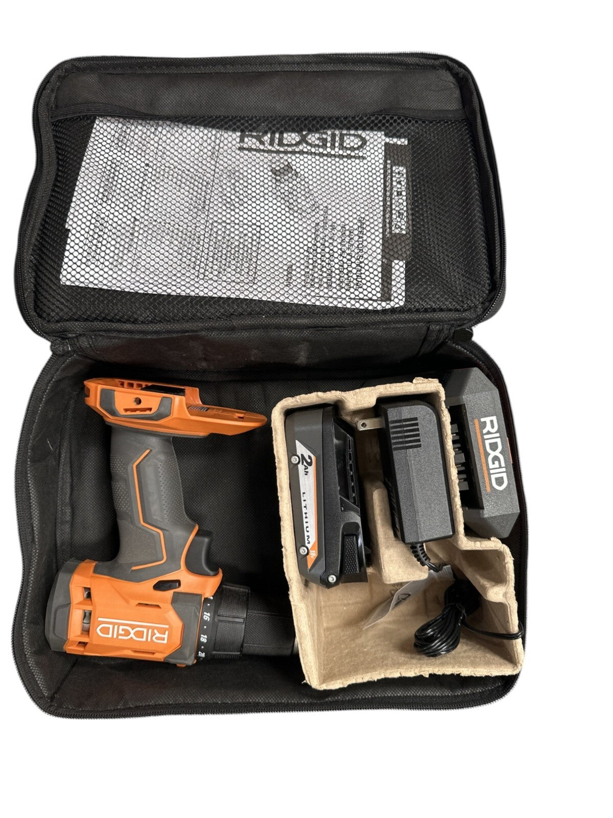 RIDGID R860010K 18V Cordless 1/2" Drill/Driver Kit w/ 2 Ah Battery and Charger