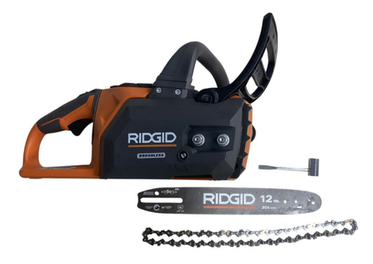 (BROKEN, FOR PARTS) Ridgid 18V Brushless 12in. Chainsaw (Tool Only) R01101B
