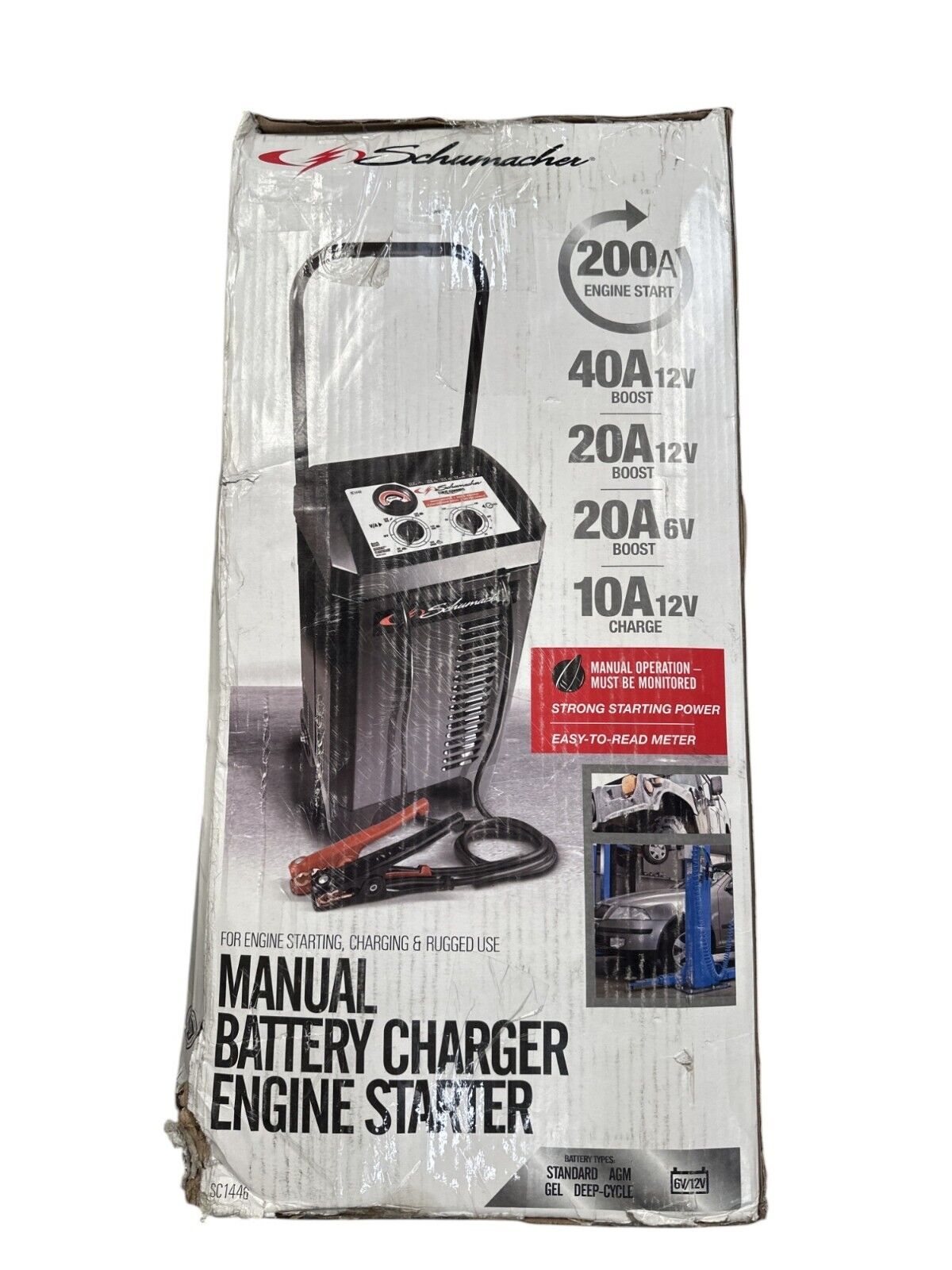 Schumacher Sc1446 2-In-1 Manual Battery Charger And Engine Starter -OPEN BOX