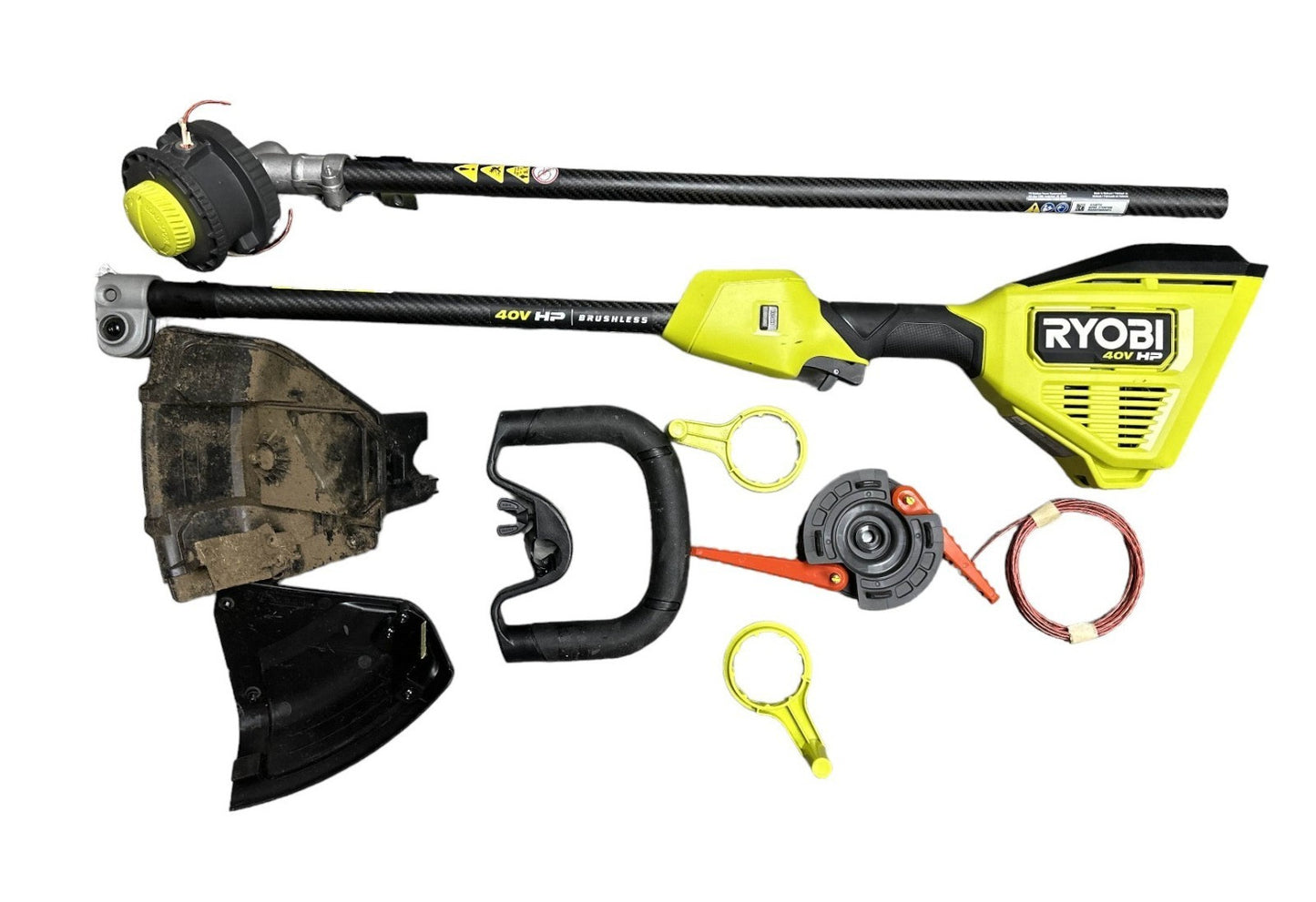 READ DESC.- RYOBI RY40HPST01 40V Brushless 16" Carbon Fiber Shaft String Trimmer