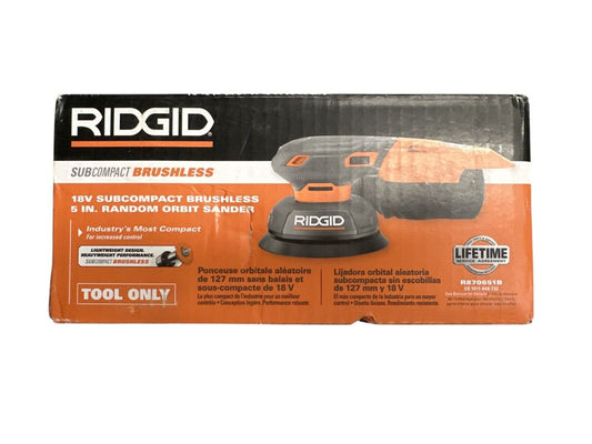 RIDGID R870651B 18V SubCompact Brushless Random Orbit Sander (Tool Only)
