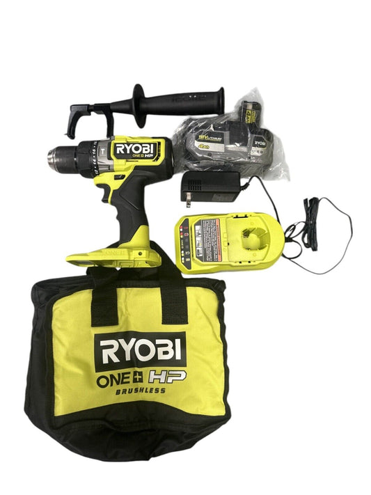 Ryobi One+ HP 18v 1/2 in Hammer Drill Kit Model PBLHM101 w/ 4Ah Battery/Charger
