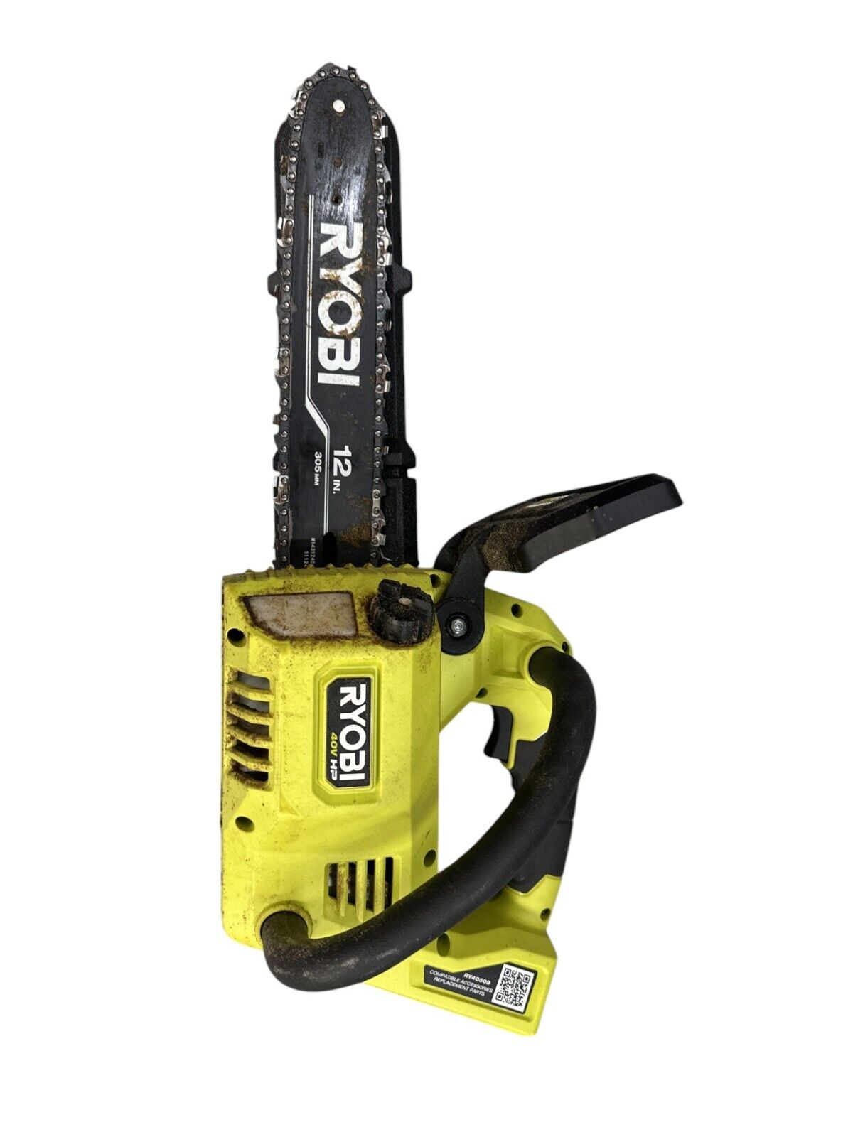 RYOBI RY40590 40v 12" Brushless Chainsaw - TOOL ONLY- A LITTLE DIRTY-