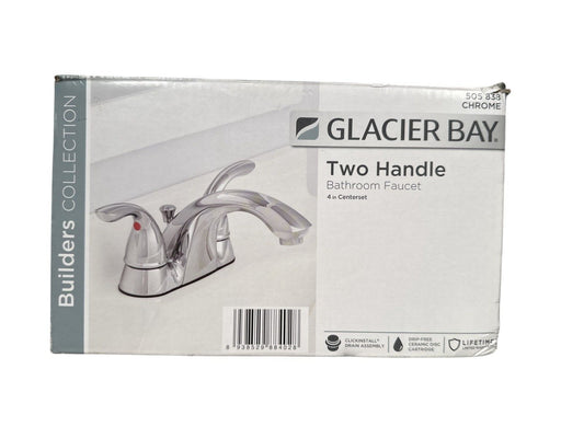 Glacier Bay Builders 4" Centerset 2-Handle Low-Arc Bathroom Faucet - Chrome