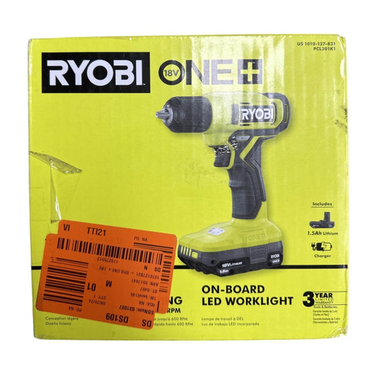 RYOBI ONE+ 18V Cordless 3/8" Drill/Driver Kit with 1.5Ah Battery & Charger