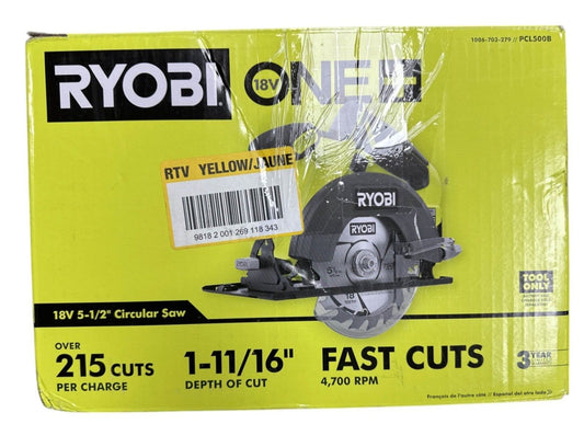 RYOBI ONE+ 18V Cordless 5-1/2"in Circular Saw (Tool Only) PCL500B-OPEN BOX-