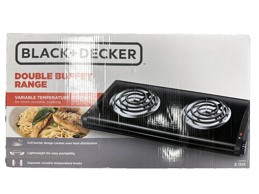 Black And Decker 2 Burner Portable Buffet Range - DB1002B