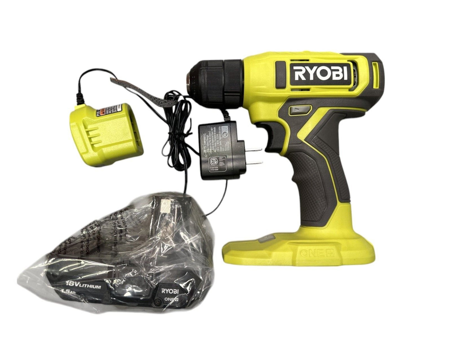 RYOBI ONE+ 18V Cordless 3/8" Drill/Driver Kit with 1.5Ah Battery & Charger