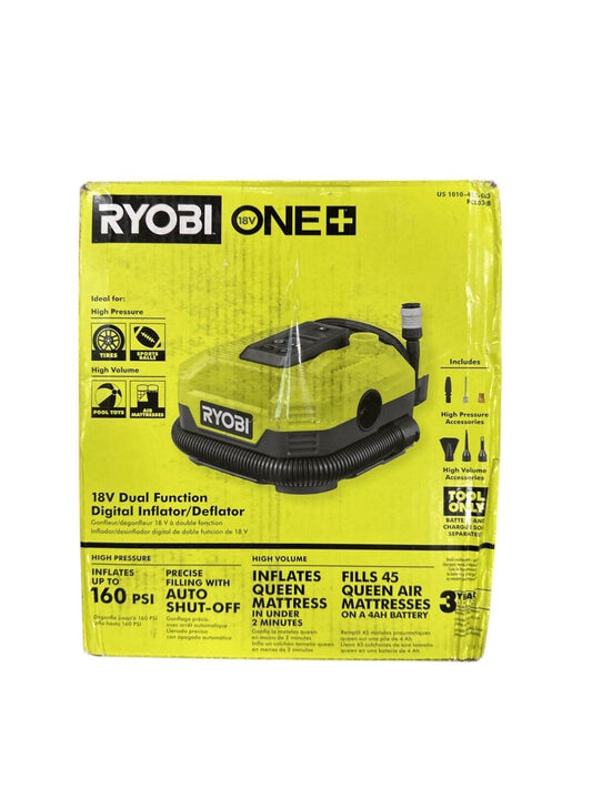 RYOBI ONE+ 18V Dual Function Digital Inflator/Deflator (Tool Only) PCL031B -READ