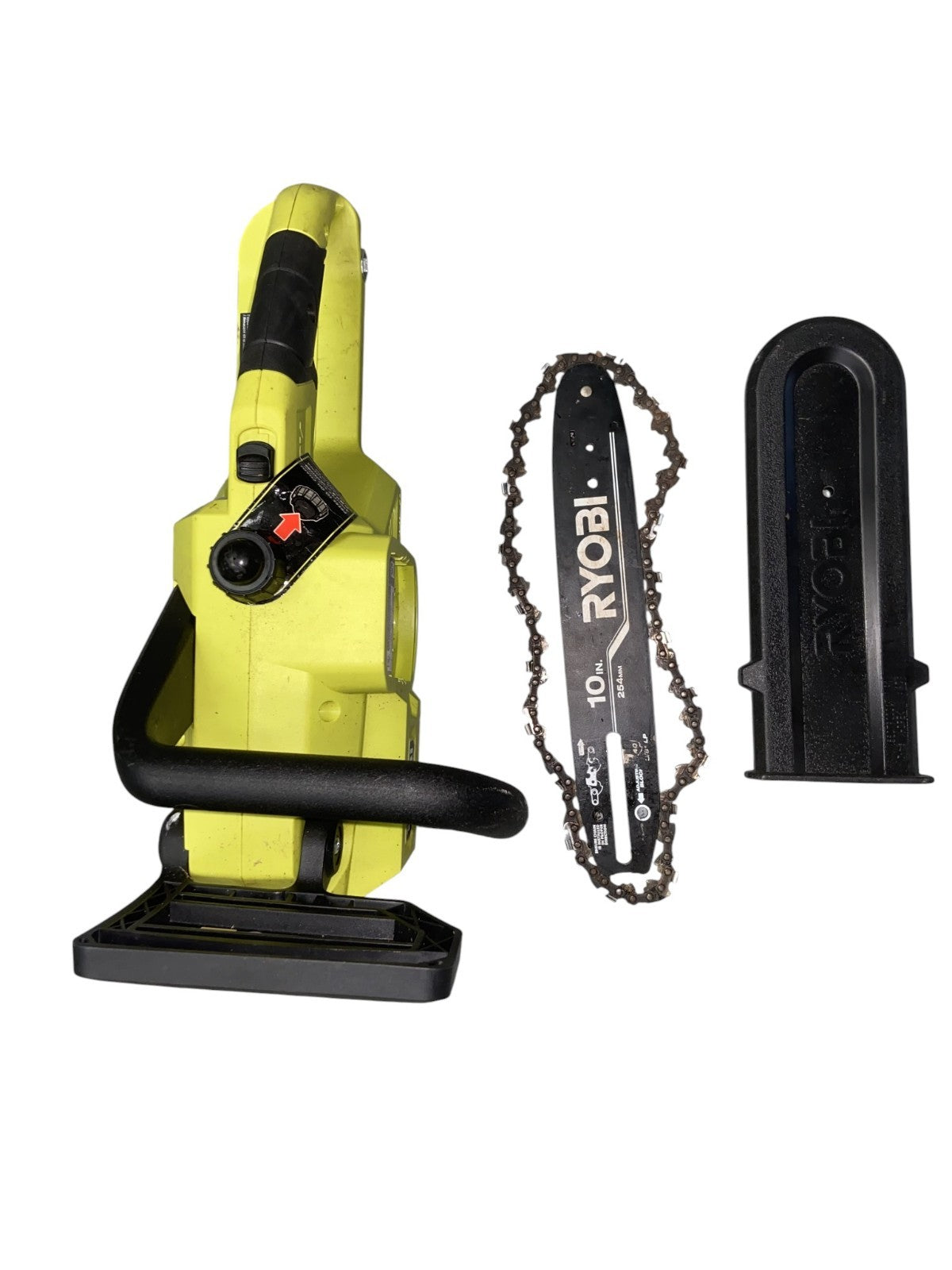 (Read) RYOBI P2520 18v 10" Brushless Chainsaw (TOOL ONLY) - MISSING CHAIN GUARD