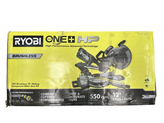 RYOBI PBLMS01B ONE+ HP 18v Brushless  10" Sliding Compound Miter Saw -USED-