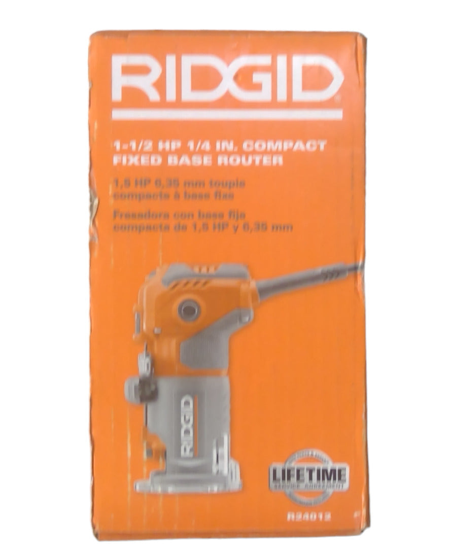 RIDGID R24012 5.5 Amp Corded Compact Power Trim Router with Micro-Adjust Dial