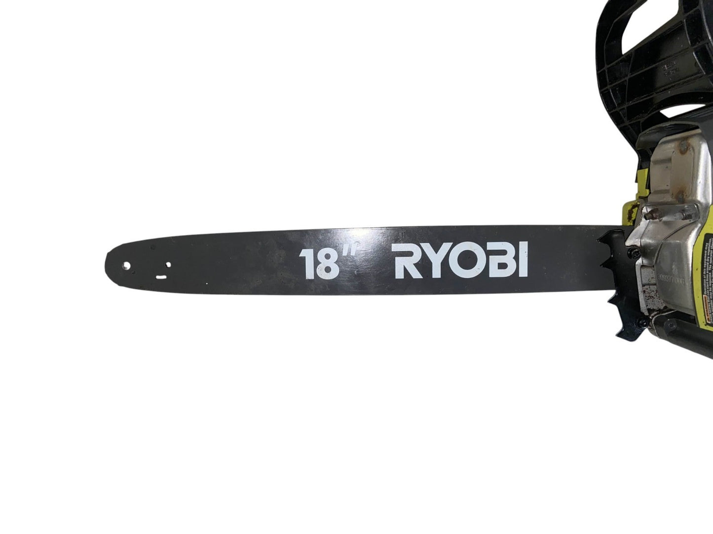 (BROKEN, FOR PARTS) Ryobi RY3818 2-Cycle 18" 38cc Gas Powered Chainsaw -NO CHAIN