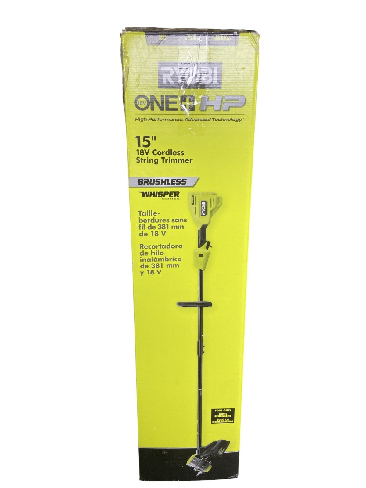 RYOBI P20019 HP 18V Brushless 15" Cordless Battery String Trimmer Tool Only READ