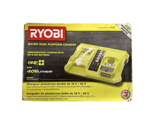 RYOBI P137 18v/40v Dual Platform Charger -OPEN BOX-