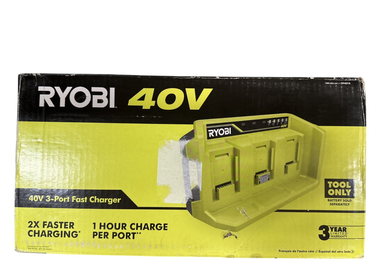 RYOBI OP407A 40V 3-Port Fast Charger -USED-