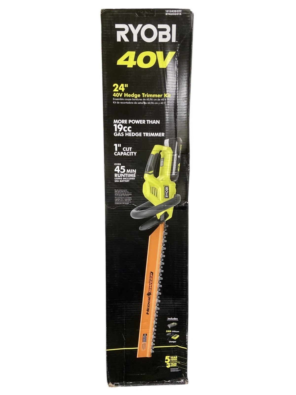 Ryobi  RY40HG01K 40V 24" Hedge Trimmer (Tool Only)