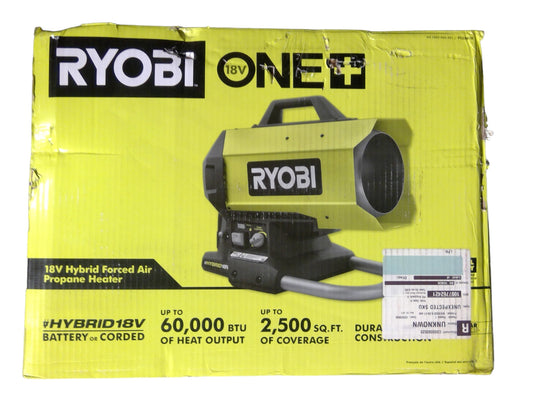 RYOBI PCL801B 18V Cordless Hybrid Forced Air Propane Heater