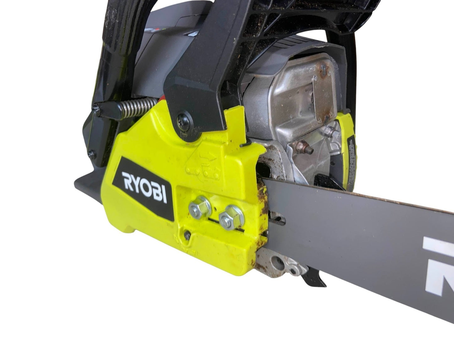 (BROKEN, FOR PARTS) Ryobi RY3818 2-Cycle 18" 38cc Gas Powered Chainsaw -NO CHAIN