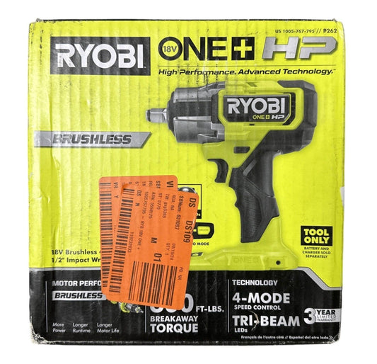 Ryobi P262 ONE+ HP Brushless Impact Wrench -TOOL ONLY-
