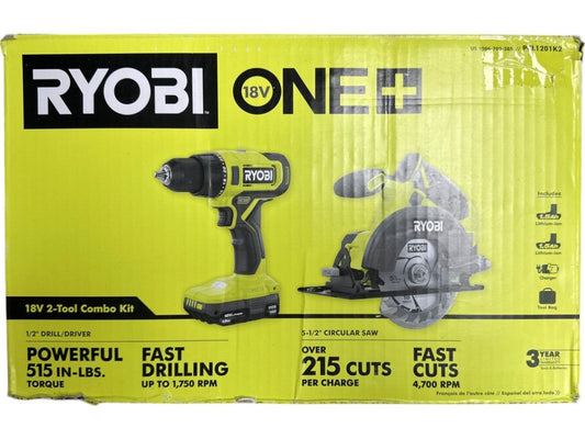 RYOBI 18v 2-Tool Combo Kit w/ Drill/Driver, Circular Saw - PCL1201K2 -TOOL ONLY-