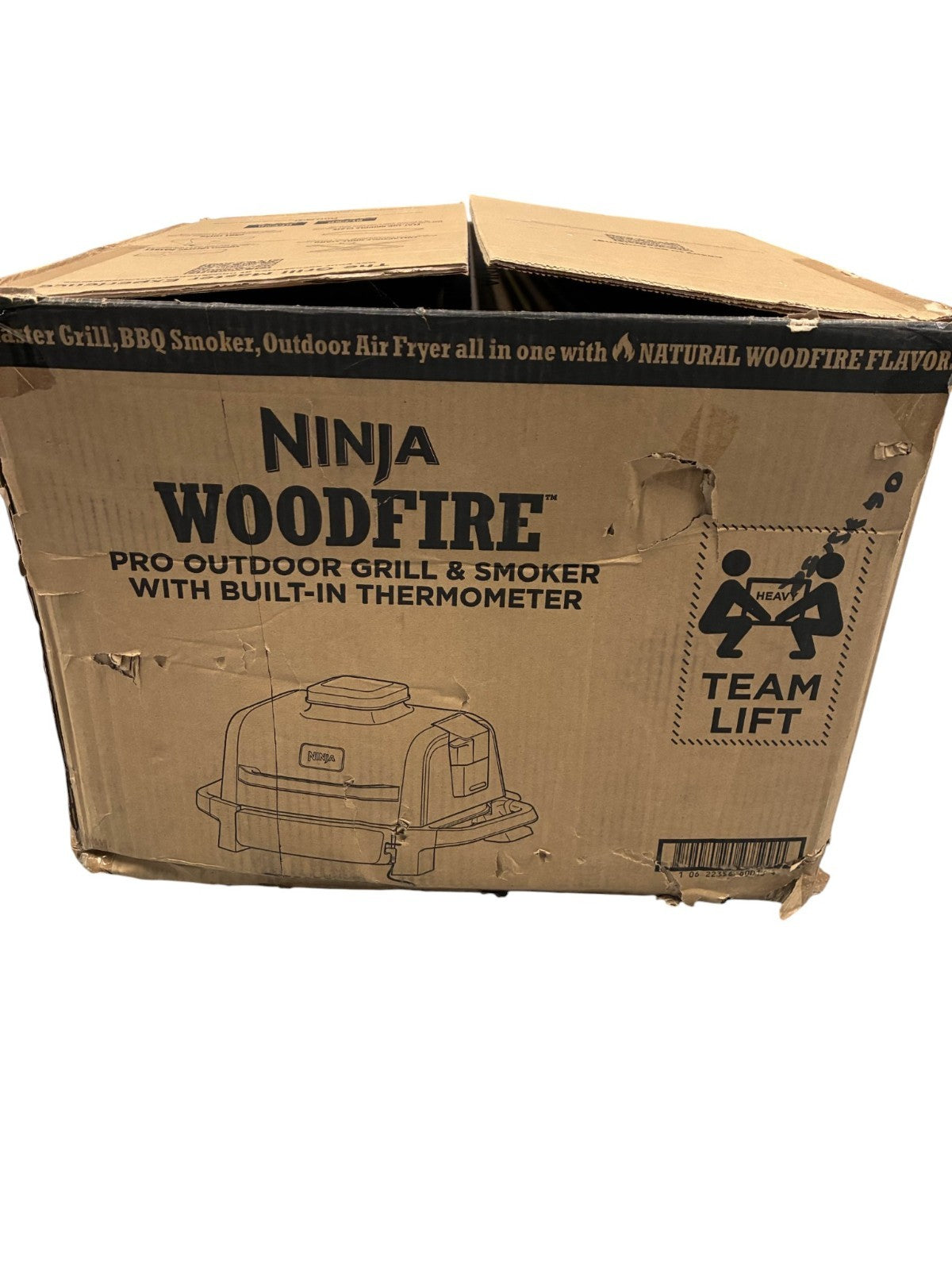 Ninja OG751BRN Woodfire Pro Outdoor Grill & Smoker - Grey Built in thermometer
